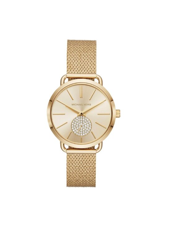 NEW Michael Kors Portia Women\'s Stainless Steel Bracelet Watch in Gold Mesh main image 3